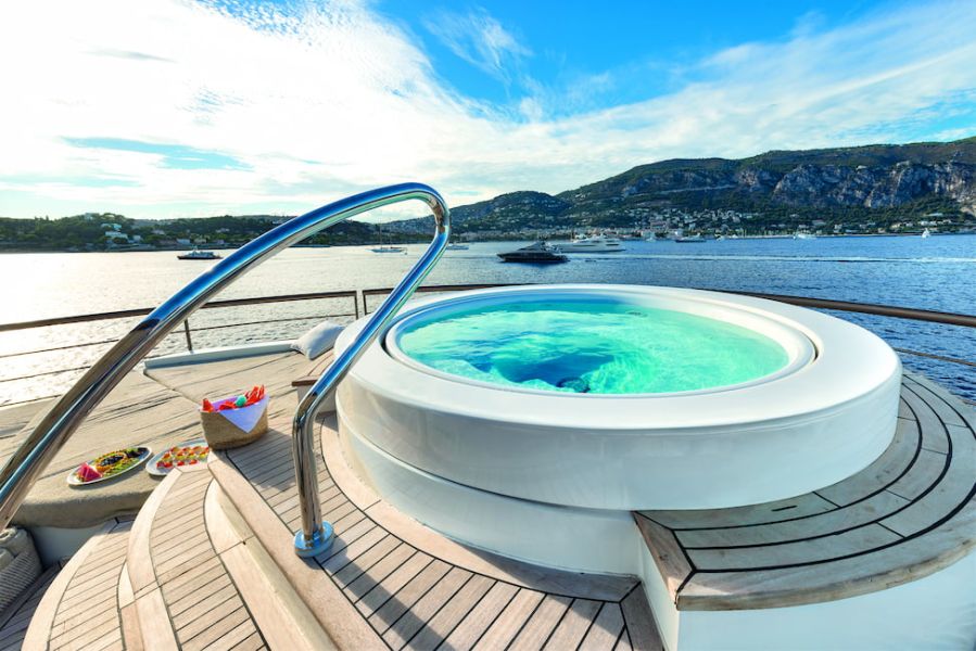 yacht pool, yachting greece, luxury charter